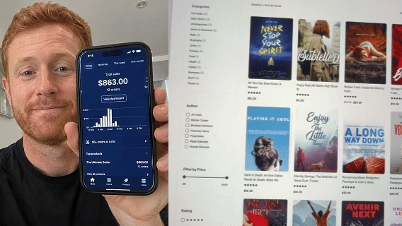 A digital product store and its sales dashboard
